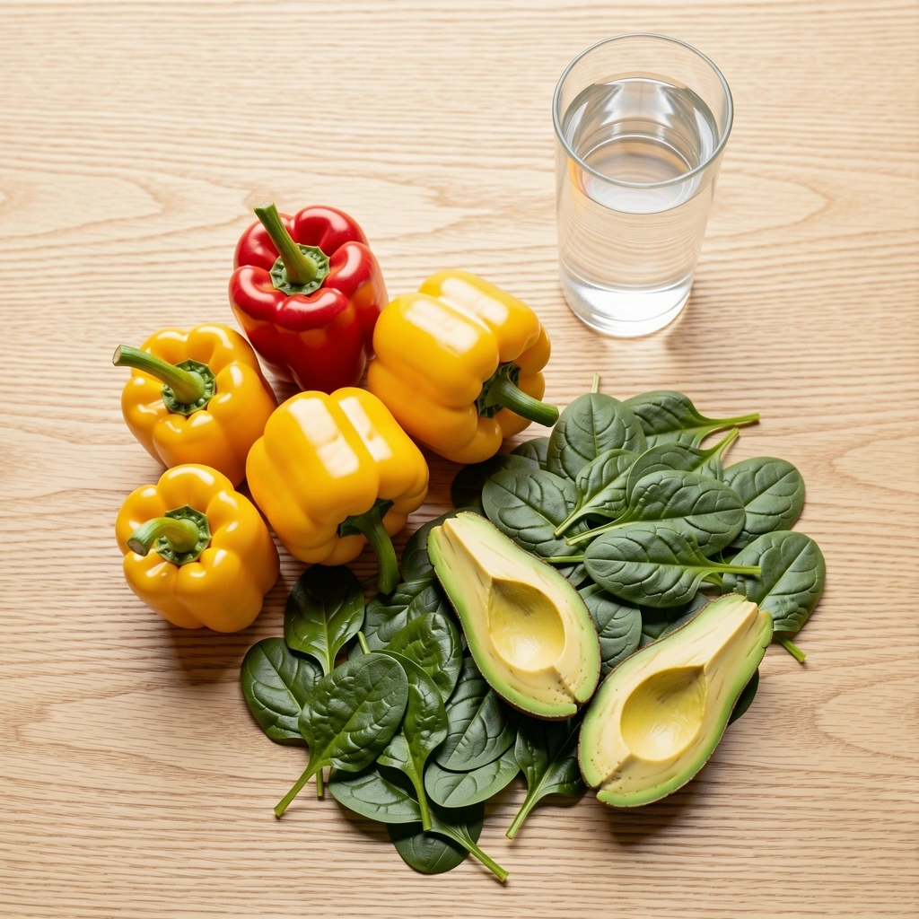 Frische gesunde Lebensmittel für eine ausgewogene Ernährung